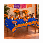 Mantel Día de Muertos - Azul Naranja