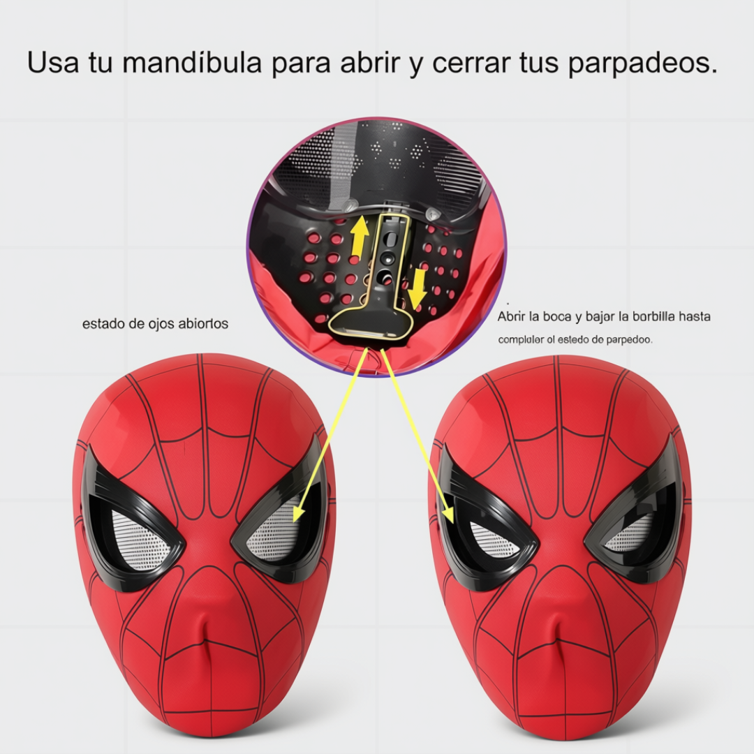 Máscara De Spider-Man Ojos Movibles Para Cosplay