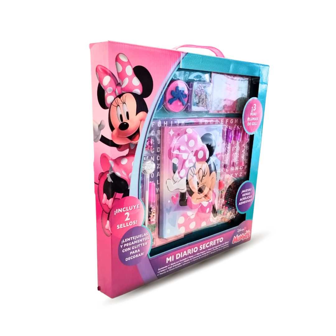Mi Diario Secreto con Llave y Kit de Accesorios Minnie Mouse, Capibara y Unicornio