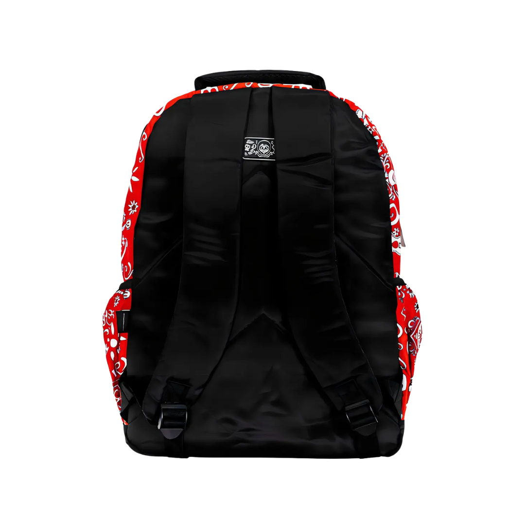 Mochila Escolar Negra y Roja Diseño Coco con Calaveras
