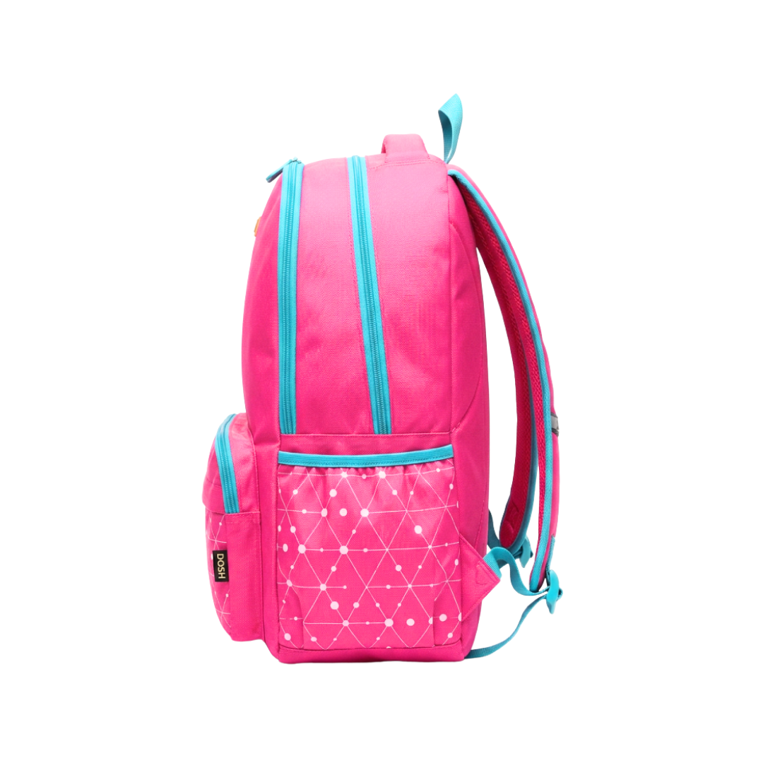 Mochila Escolar Rosa Fucsia con Detalles Turquesa
