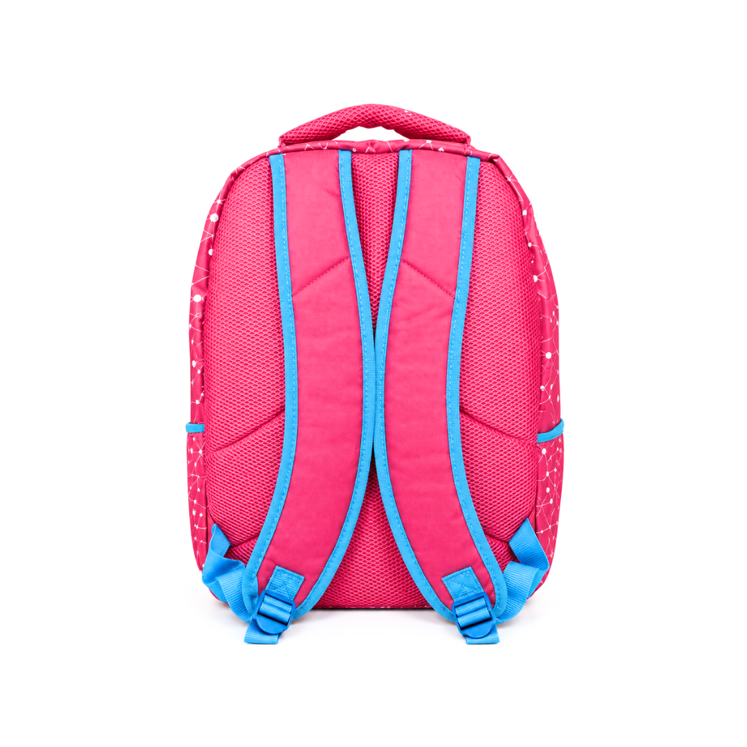Mochila Escolar Rosa Fucsia con Detalles Turquesa