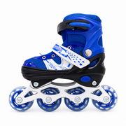 Patines En Línea Azules Con Luz Ajustables Infantiles