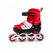 Patines En Línea Rojos Con Luz Ajustables Infantiles