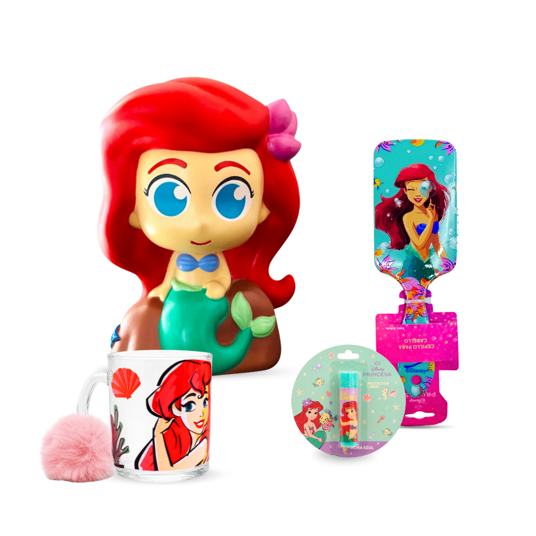 Paquete Princesa Sirenita Ariel 5 Piezas: belleza, cuidado y ahorro