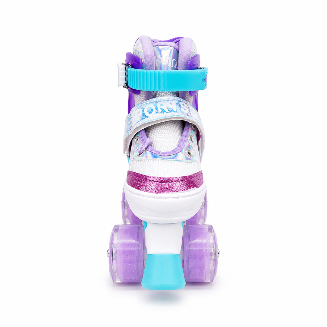 Patines Infantiles Morados De 4 Ruedas Con Luz