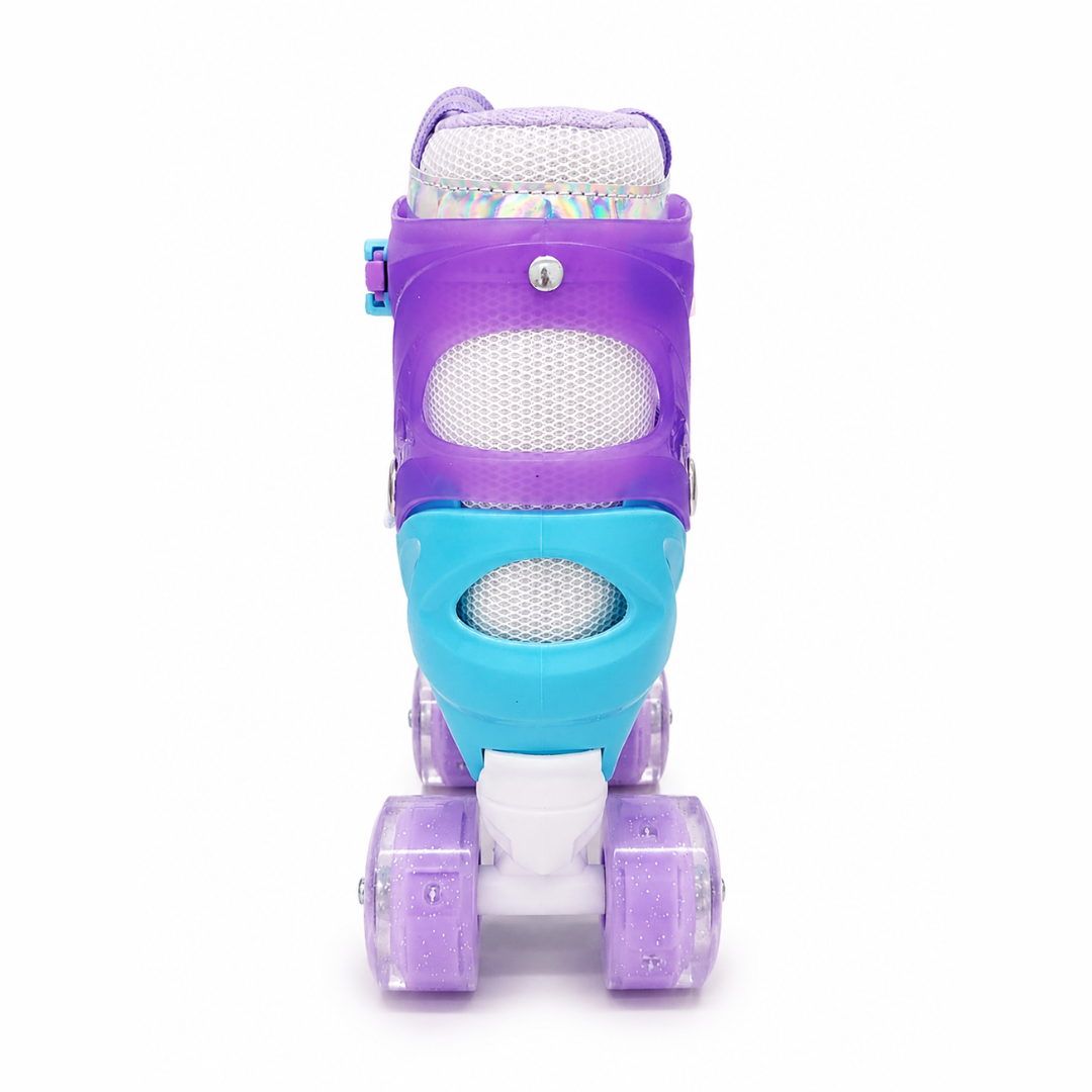 Patines Infantiles Morados De 4 Ruedas Con Luz