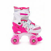Patines Infantiles Rosas De 4 Ruedas Con Luz