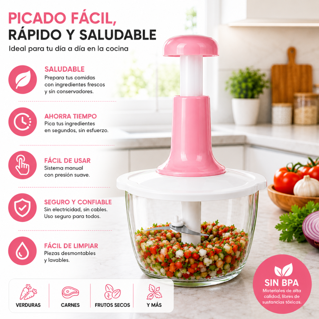 Picadora Manual De Alimentos 1.5 L