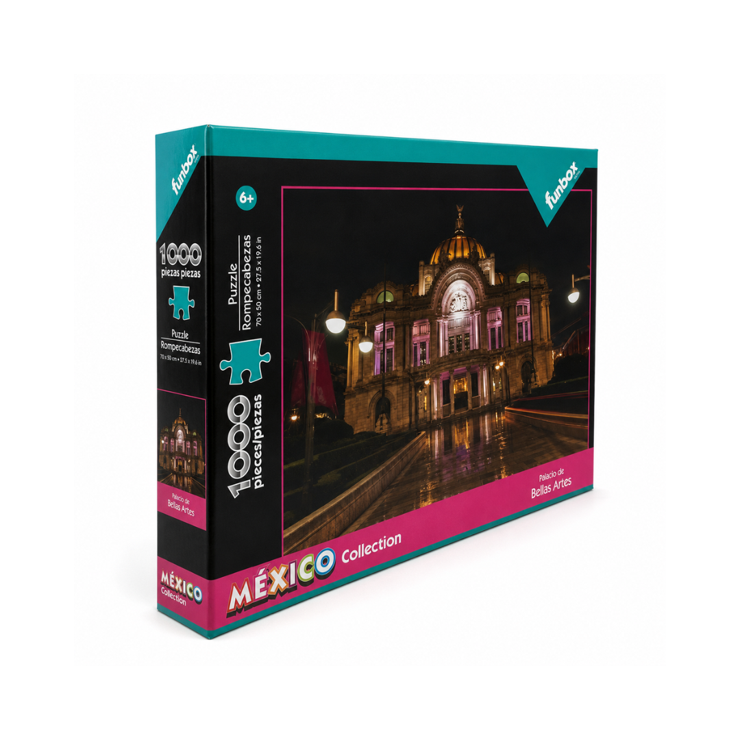 Rompecabezas Funbox México Collection 1000 Piezas, Diseños De Jaguar, Bellas Artes Y Comida Mexicana