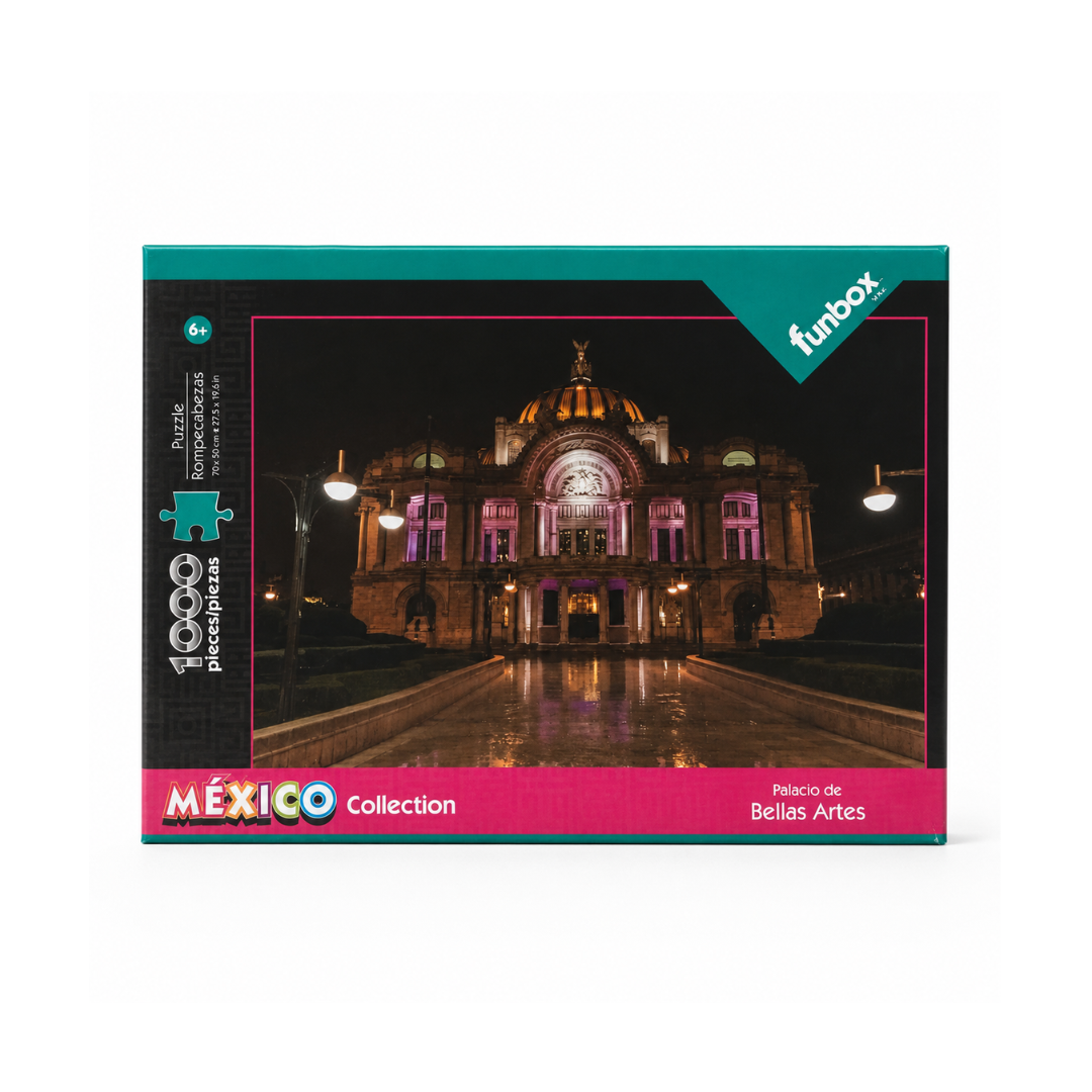 Rompecabezas Funbox México Collection 1000 Piezas, Diseños De Jaguar, Bellas Artes Y Comida Mexicana