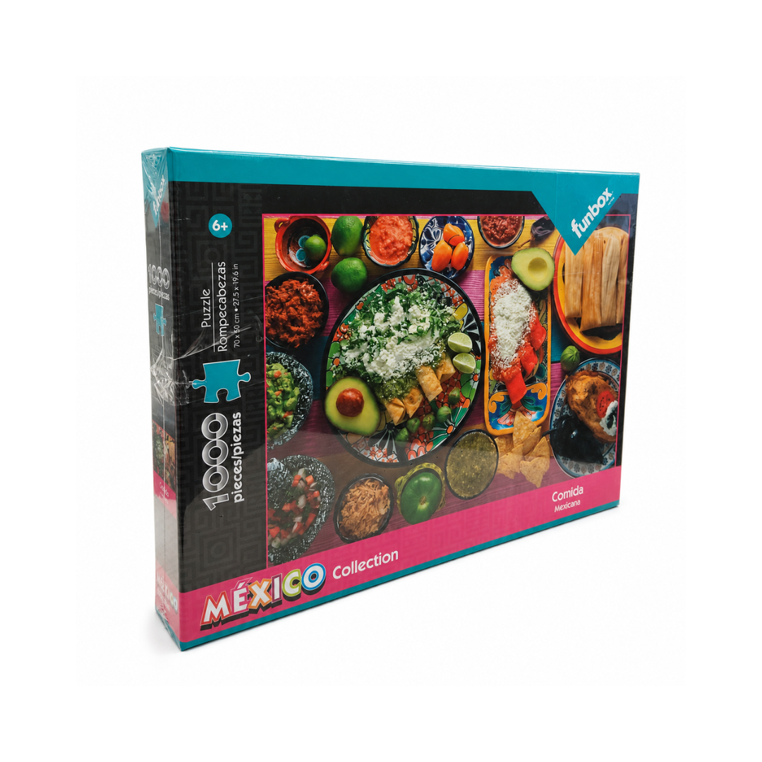 Rompecabezas Funbox México Collection 1000 Piezas, Diseños De Jaguar, Bellas Artes Y Comida Mexicana