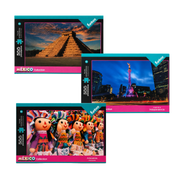 Rompecabezas Funbox México Collection 500 Piezas en diseños de Chichén Itzá, Ángel de la Independencia y Artesanías Mexicanas.