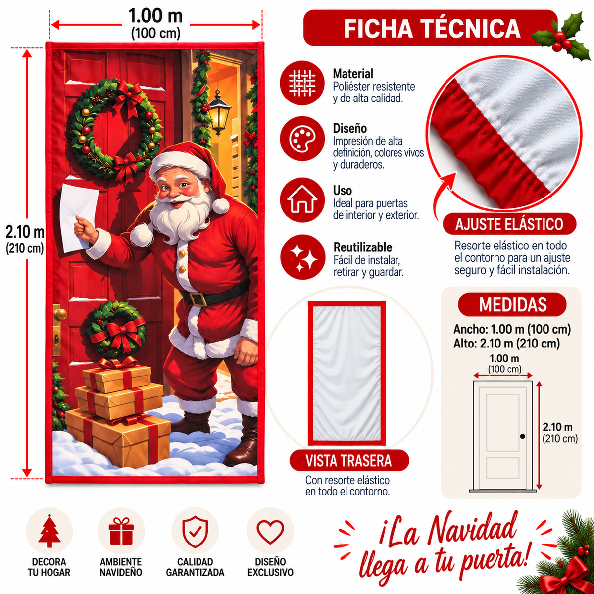 Funda para Puertas Navidad - Santa 10