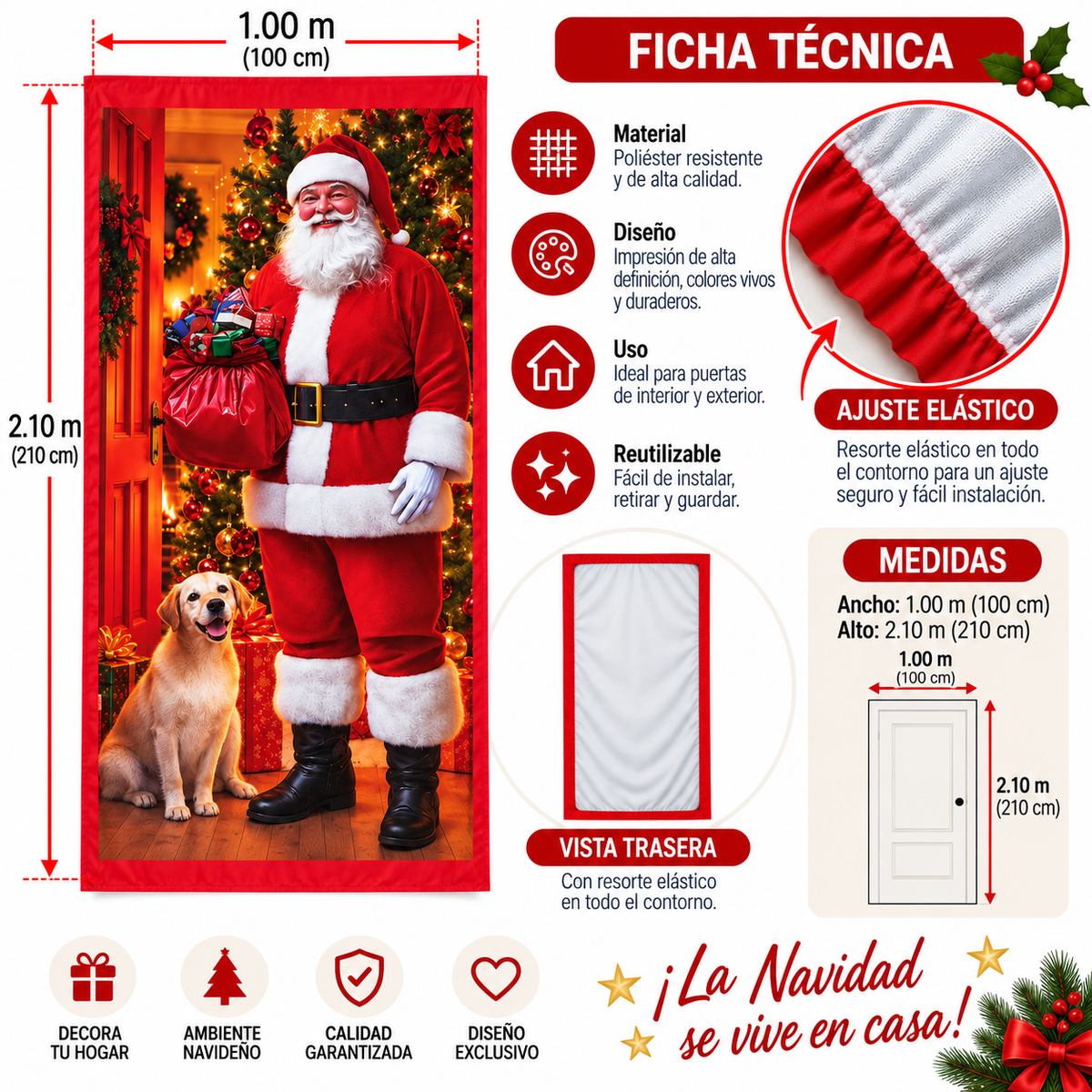 Funda para Puertas Navidad - Santa 11