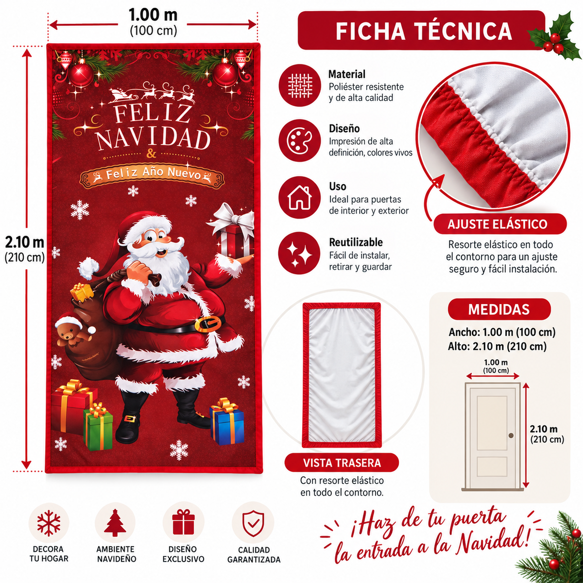 Funda para Puertas Navidad - Santa 1