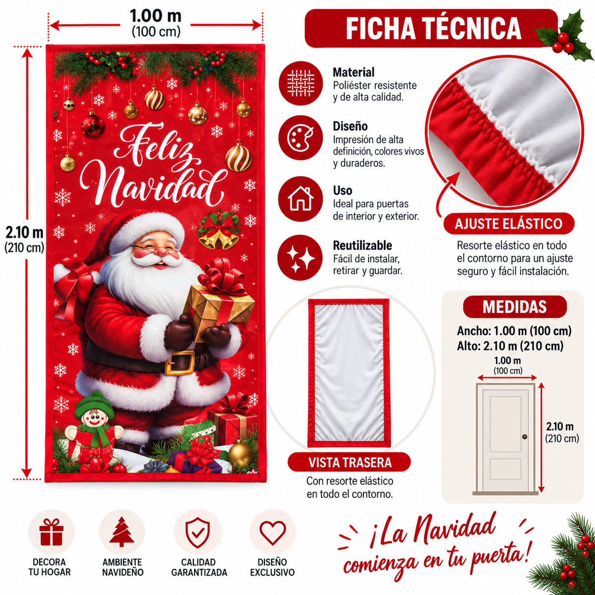 Funda para Puertas Navidad - Santa 2