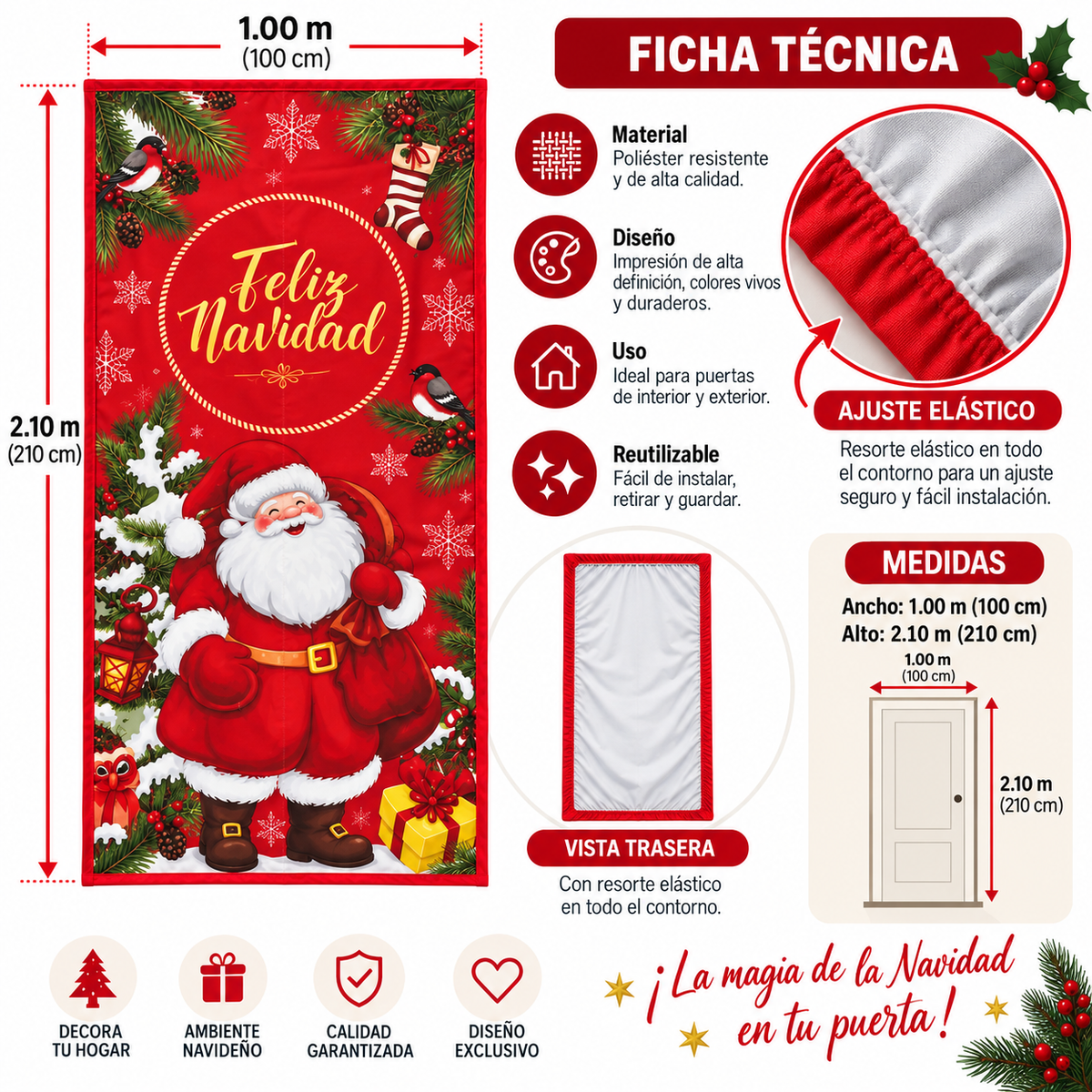 Funda para Puertas Navidad - Santa 3