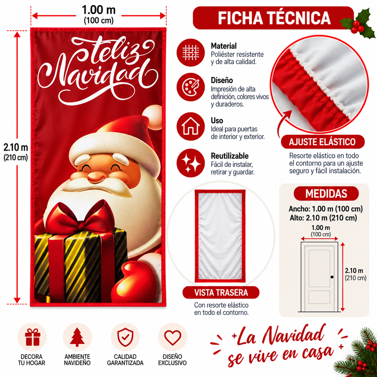 Funda para Puertas Navidad - Santa 7