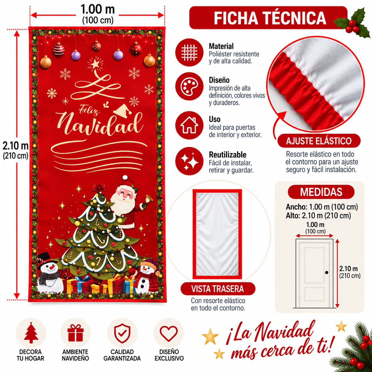 Funda para Puertas Navidad - Santa 8