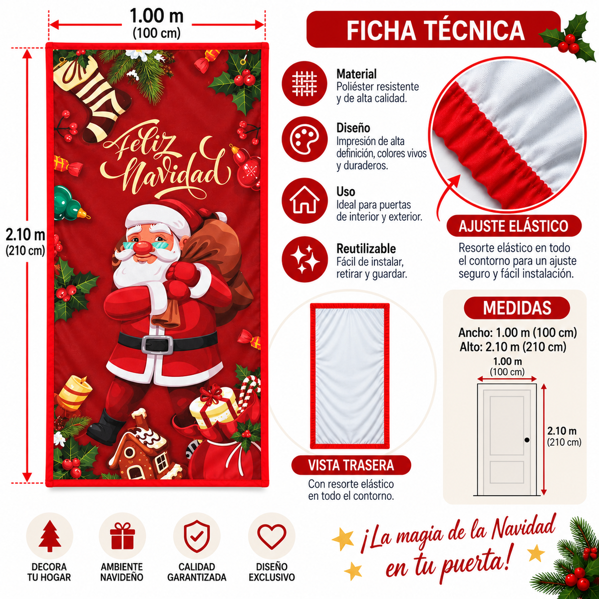 Funda para Puertas Navidad - Santa 9
