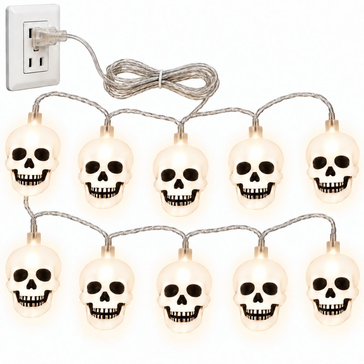 Guirnalda de Calaveras con Luz Cálida de 2.5 m