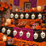 Guirnalda de Calaveras con Luz Cálida de 2.5 m