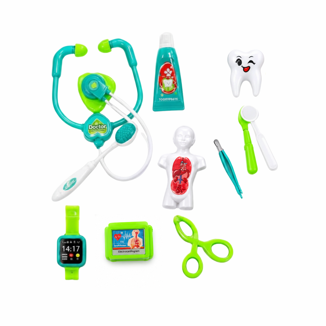 Set de Doctor Infantil con Estetoscopio y Accesorios 12 Piezas