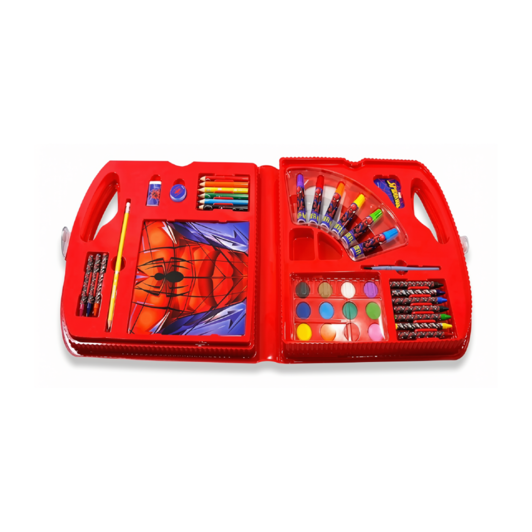 Maletín de Arte Infantil Spider-Man y Ositos Cariñositos con Plumones, Pinturas y Accesorios