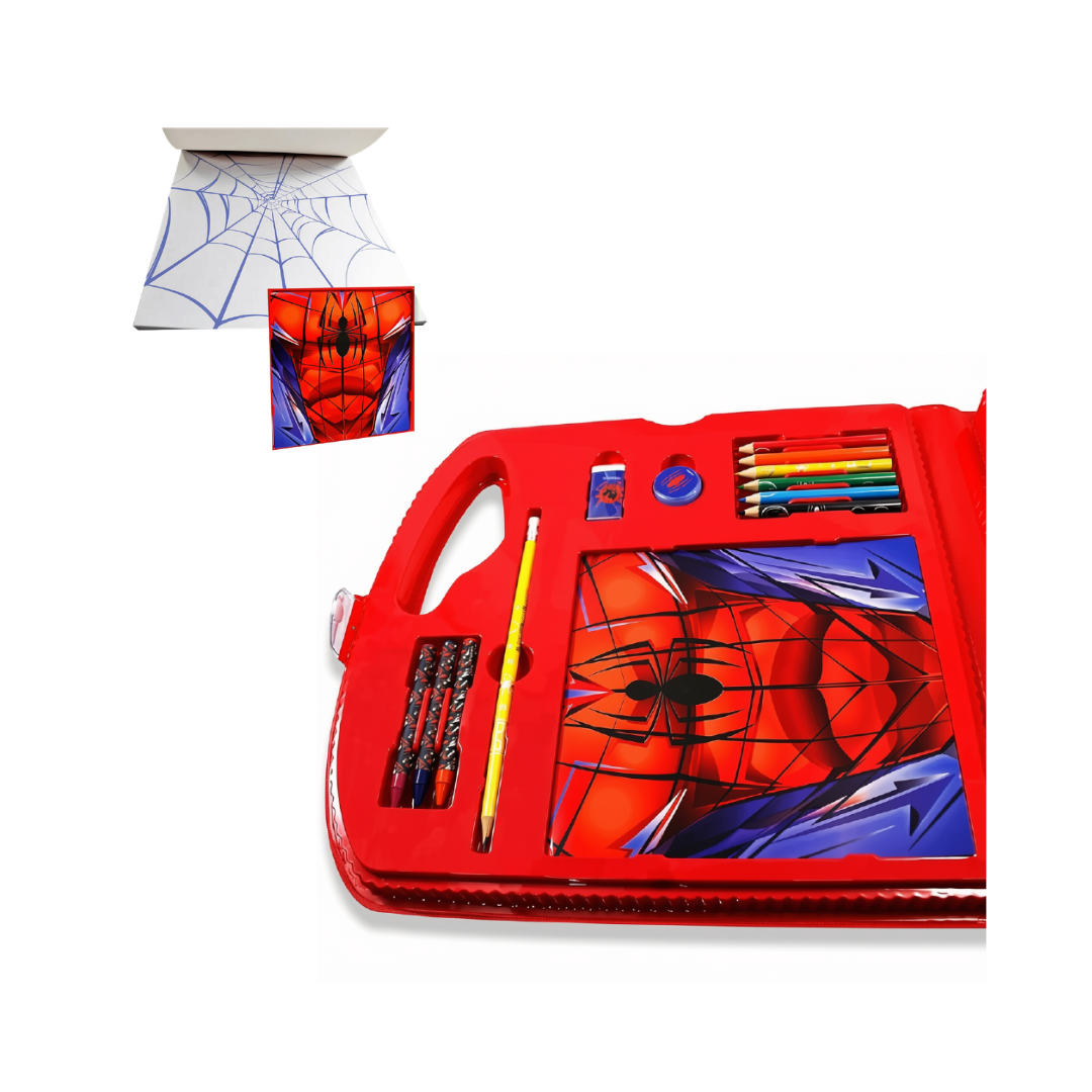 Maletín de Arte Infantil Spider-Man y Ositos Cariñositos con Plumones, Pinturas y Accesorios