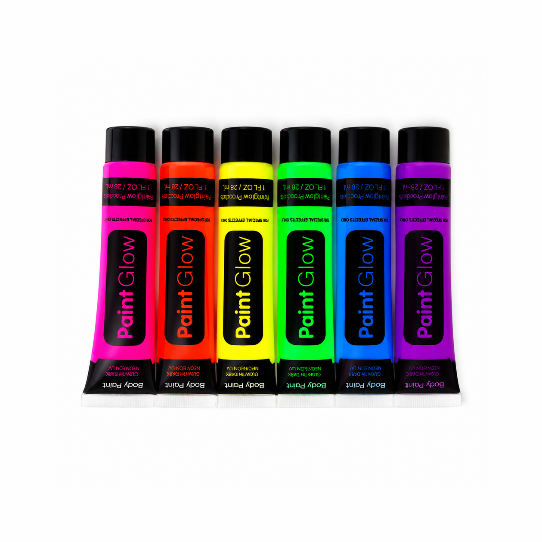 Pinturas Corporales UV Neón Para Cara y Cuerpo (Set de 12 Piezas)