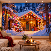 Telón Navidad Cabaña