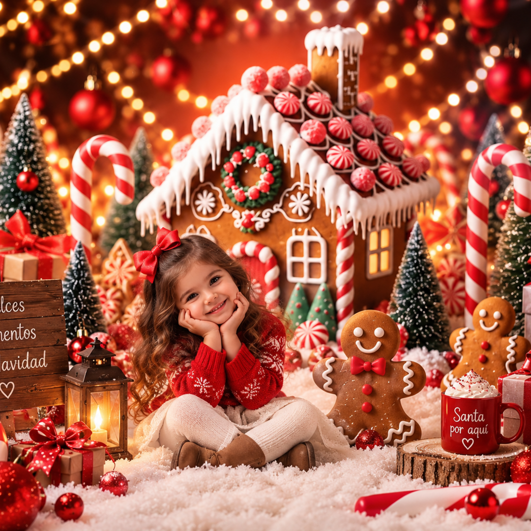 Telón Navideño Casa de Jengibre