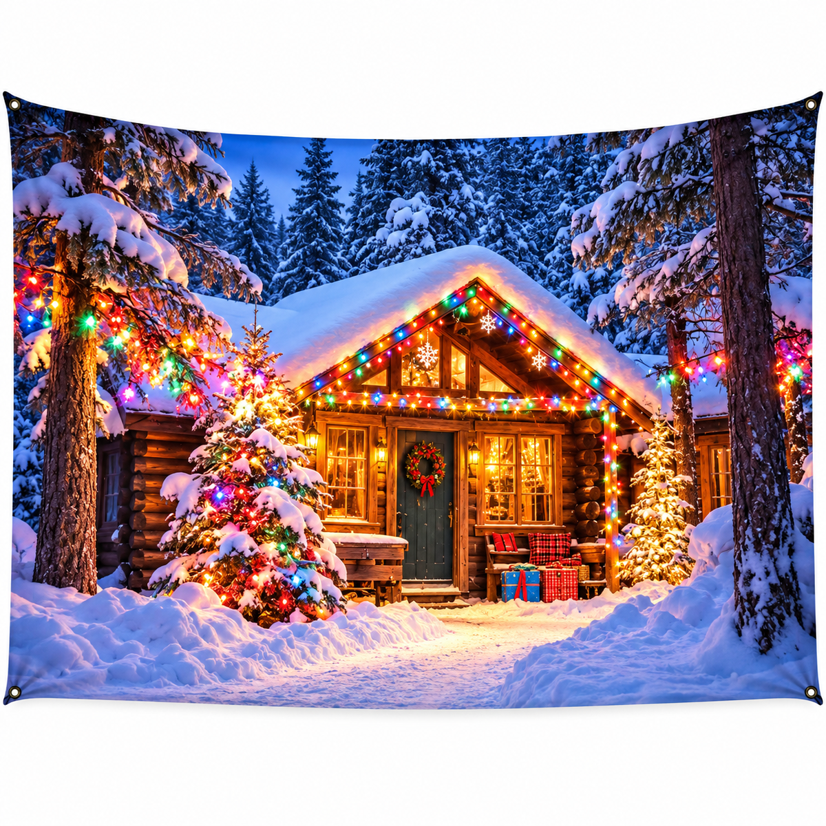 Telón Navidad Cabaña