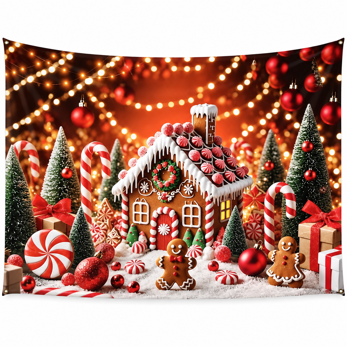 Telón Navideño Casa de Jengibre