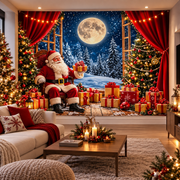 Telón Navideño Santa bajo la Luna